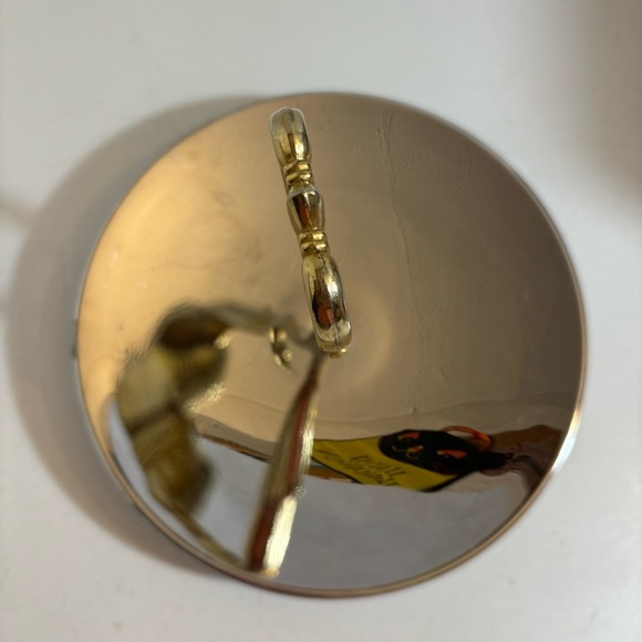 Vintage MCM mid century modern silver & gold serving decorative plate - Picture 5 of 10